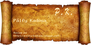 Pálfy Kadosa névjegykártya